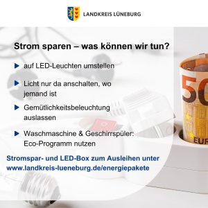 Strom sparen was können wir tun. Wir verleihen Stromspar- und LED-Box zum Ausleihen.